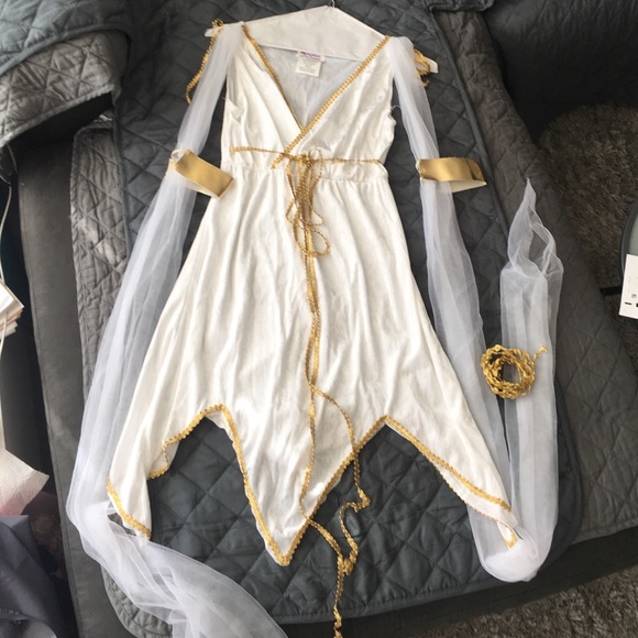 Nwot White Gold Goddess Costume 